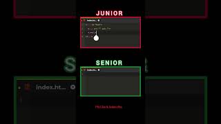 Junior vs Senior Developer in HTML Coding! 😎 #vscode #coding #shorts #designsynth #webdevelopment