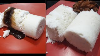 Palm Jaggery Puttu | Plain White Puttu with sugar | Plain White Puttu with Rajma Curry