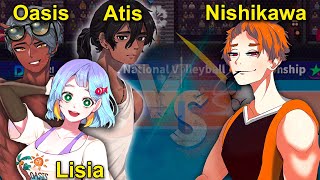 Lisia & Atis & Oasis vs Nishikawa. Full gameplay. The Spike Volleyball Story. Volleyball 3x3