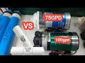 WHICH RO PUMP 75GPD OR 100GPD BETTER TO USE IN WATER FILTER. FR/RO PUMP VS RO MEMBRANE. PRICE