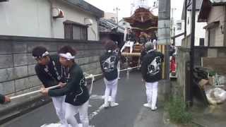 ２０１５年１０月１０日　富田林　伏山青年団だんぢり。錦織神社宮入からの帰り道