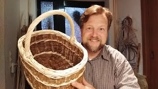 Flechten eines ovalen Henkelkorbs Teil 1- weaving a oval shaped basket with handle Part 1