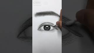 How to draw a realistic eye & Eyebrow 2021 #Shorts #draw #realistic
