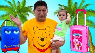 Baby Maddie Pretend Play with Luggage Suitcase Toys | Fun Vacation Travel Toy for Kids