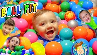 BALL PIT IN OUR HOUSE!! Crazy Kids Get 22k Balls! FUNnel Vision Family Fun
