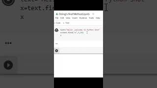 How to find a substring or letter in string using find( ) method in Python #pythontutorial #shorts