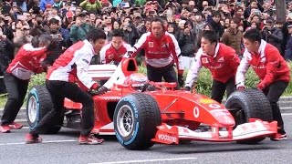 フェラーリのF1マシンが大阪を走行! 御堂筋ワンダーストリート 2015.11Ferrari Osaka Japan