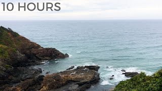 White Noise Ocean Waves & Calm Rain Sounds | Seaside Rainfall Sounds for Sleep, Relaxing, Tinnitus