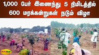 1,000 பேர் இணைந்து 5 நிமிடத்தில் 600 மரக்‍கன்றுகள் நடும் விழா | Pudukkottai Tree Planting Festival