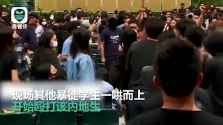 颠倒黑白！香港暴徒假摔“碰瓷”内地学生 视频全程还原真相