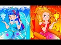 HOT and COLD ELEMENTAL PRINCESS! Who will be the Winner?! Funny situations | Poor Princess Life