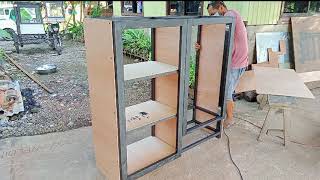 paano ikabit ang plywood sa ginawa ko na steel frame para sa cabinet