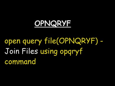 Open Query File Opnqryf Join Files Using Opnqryf Command Youtube
