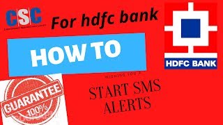 How to activate SmS alerts for (HDFC BANK)