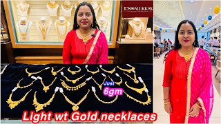 😱Just 6gm onwards very light wt gold necklace designs from JOSALUKKAS | Light weight gold necklaces