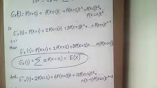 Mean & Variance of a Distribution using the PGF