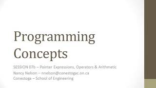 PROG07b Pointer Expressions Operators and Arithmetic
