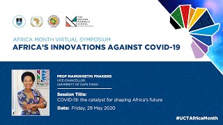 UCT VC on 'COVID-19: the catalyst for shaping Africa's future