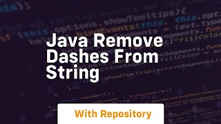 java remove dashes from string