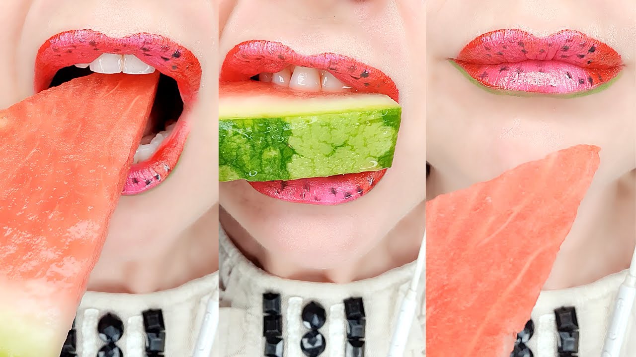 Satisfying Asmr Crunchy Watermelon Eating Compilation Asmr