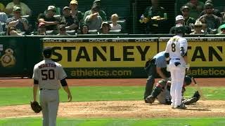 Juan Centeno gets hit in the head on the back swing