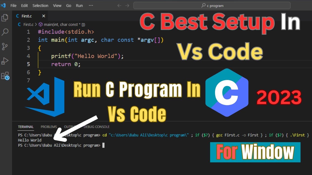 How To Run C Program In Visual Studio Code Install Vs Code On Windows ...