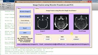 Matlab code for Image Fusion using Wavelet Transform and PCA
