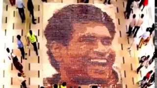 world record  Sachin's big pic art made of 10,125 cups