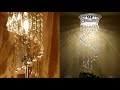 DIY Spiral Raindrop Crystal Lamp Shade & Hanging Chandelier