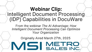 Webinar Clip: Intelligent Document Processing (IDP) Capabilities in DocuWare