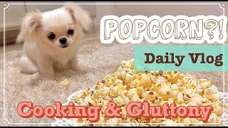 はじめてのポップコーン！大量すぎて大喜び🍿