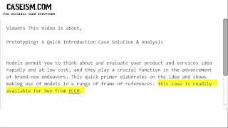 Prototyping: A Quick Introduction Case Solution & Analysis- Caseism.com