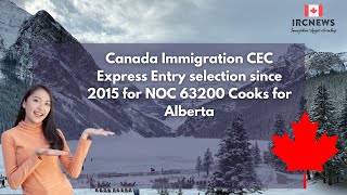 Canada Immigration CEC Express Entry selection since 2015 for NOC 63200 Cooks for Alberta