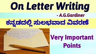 On Letter Writing Kannada Summary A G Gardiner ಕನ್ನಡದಲ್ಲಿ ವಿವರಣೆ Essay