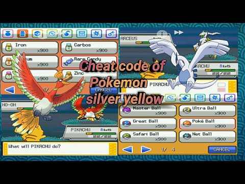 All cheat code of Pokemon silver yellow nds version