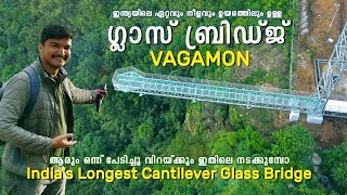 A thrilling walk on India's Longest Glass Bridge at Vagamon, Kerala🪁 Altitude of 3500ft⛳️40 M Length