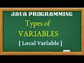 [Local Variable in Java] [Java Tutorial in Tamil]- 2024