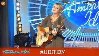 Maddie Poppe Impresses with "Rainbow Connection" Golden Ticket Audition American Idol 2018 Episode 1