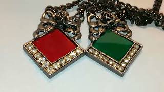 红绿宝坠庆新年,  快快乐乐每一天！Antique pendants with emerald,ruby, and diamonds!  之四