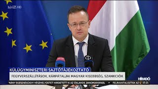 Szijjártó Péter sajtótájékoztatója - HÍR TV