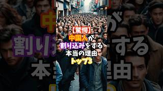 【驚愕】中国人が割り込みをする本当の理由トップスリー#中国人#海外の反応#雑学#shorts