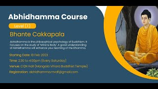 BDMV (LN - 30)  2024 MAR 9 (SAT)   ABHIDHAMMA COURSE LEVEL 1