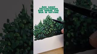 Tutorial | Paint Ghibli style Bushes 🪴 #ghibli #tutorial #paint #howto #howtopaint #gouache