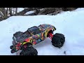 best snow bash yet traxxas maxx rips on paddle tires