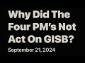 Why Did The Four PM’s Not Act On GISB? | M. Krishnamoorthy | September 21, 2024