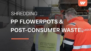 Shredding of PP flowerpots and post-consumer waste using 4 WEIMA Shredders at Aufderhaar Recycling