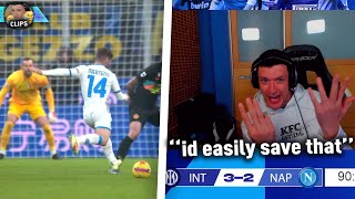 kurt's passionate reaction to Inter scraping a 3-2 victory against Napoli