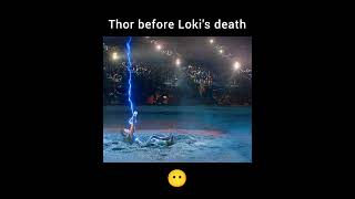 Thor before Loki's death 😶 and after 🥶 #shorts #thor #stanlee