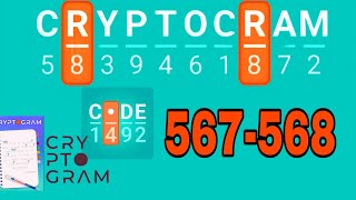 CRYPTOGRAM Word Logic Puzzles level 567 568
