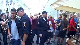 RUSSIAN POLICE IN ACTION AGAINST ENGLAND FANS
